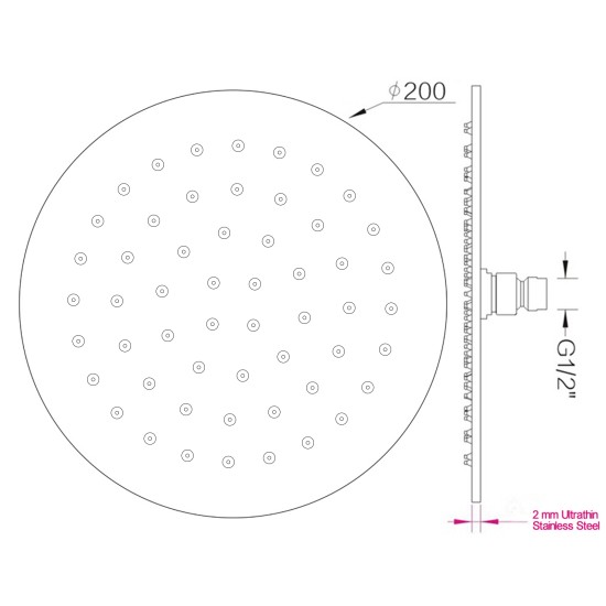 300mm Height Chrome Round Twin Shower Set Top Water Inlet